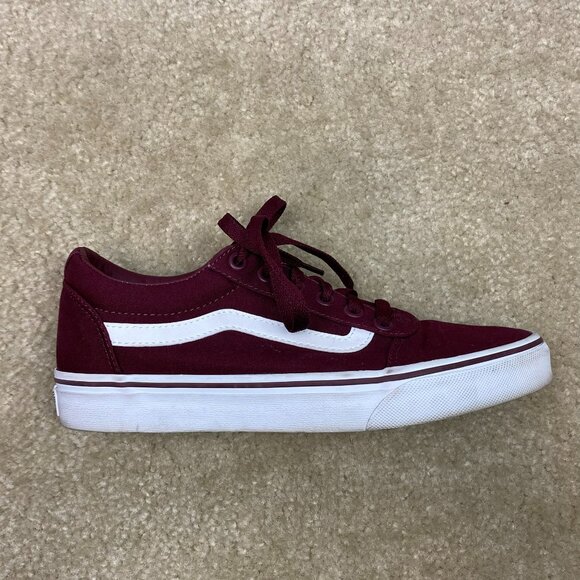 Vans Old Skool Skate Sneakers, Maroon and White  - Size 8 US Women - Picture 8 of 11